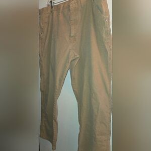 Wrangler Carpenter Work Pants 44x32 Tan Canvas Distressed